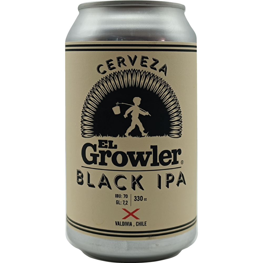 Cerveza El Growler Black IPA 7.2° G.L. 355cc