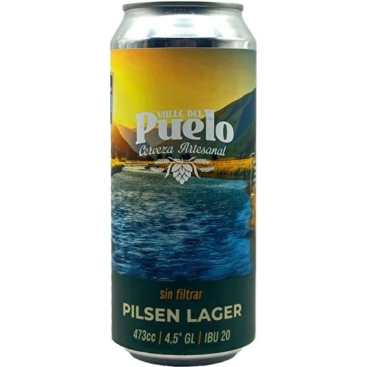 Cerveza Valle del Puelo Pilsen 4.5º G.L. 473cc